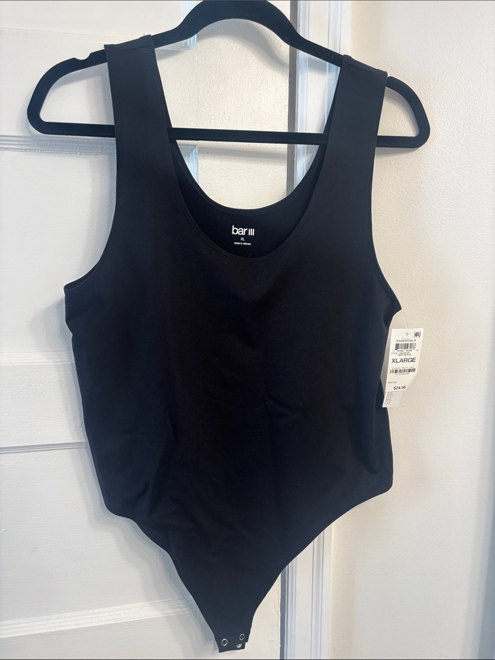 Bar III Black Tank-Style Kids Bodysuit